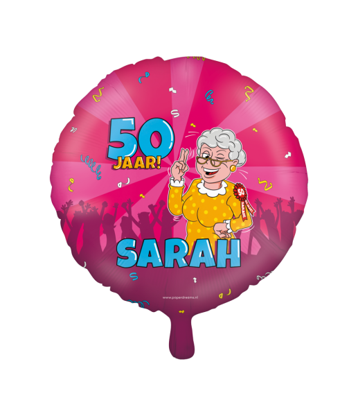 Folieballon Cartoon "50 Jaar! Sarah" 46cm